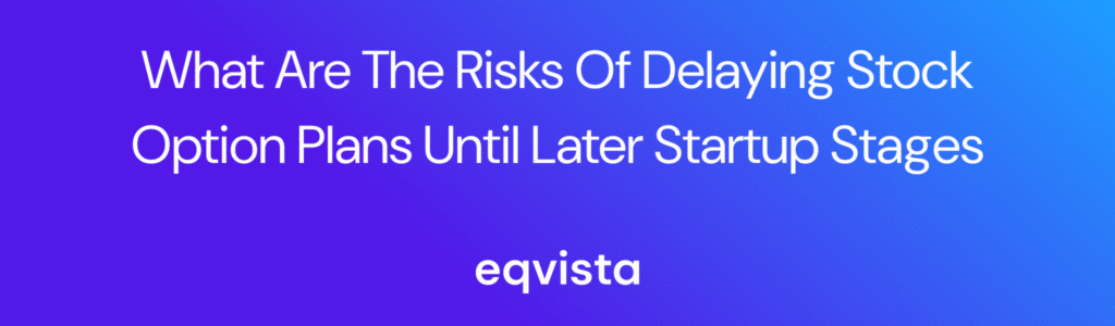 What Are the Risks of Delaying Stock Option Plans Until Later Startup Stages