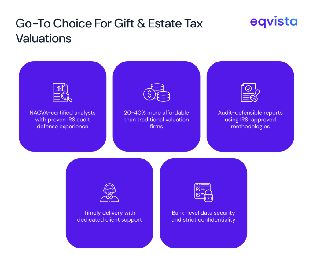 Eqvista's Gift & Estate Tax Valuation Services