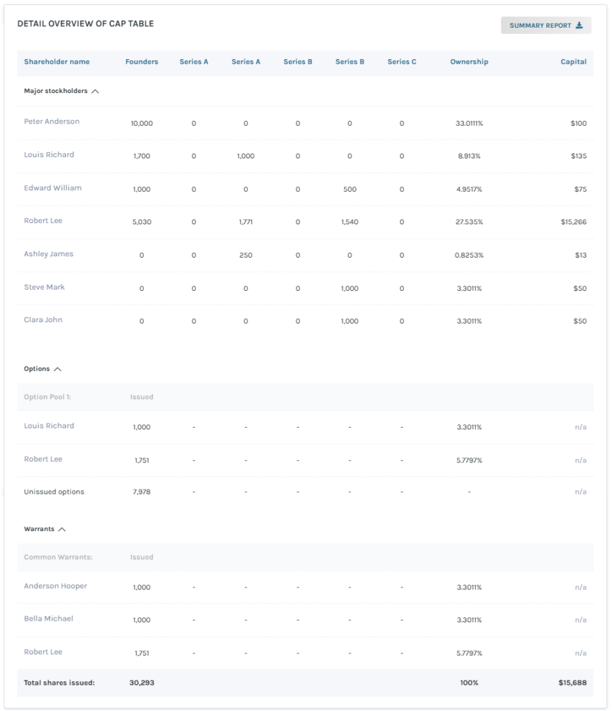cap table overview